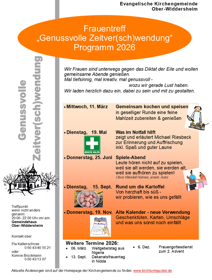 Jahresprogramm Frauentreff Alle Termine des Frauentreff für das Jahr 2026